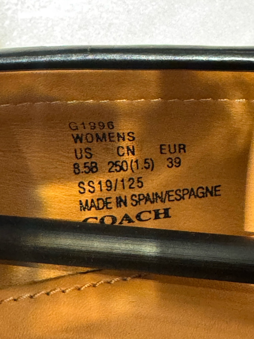 Coach Black Leather Penny Loafers Lug Sole Made in Spain Size 8.5B / EU 39 - Picture 6 of 10